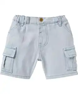 Weitenverstellbare Cargo-Shorts, jeansblau