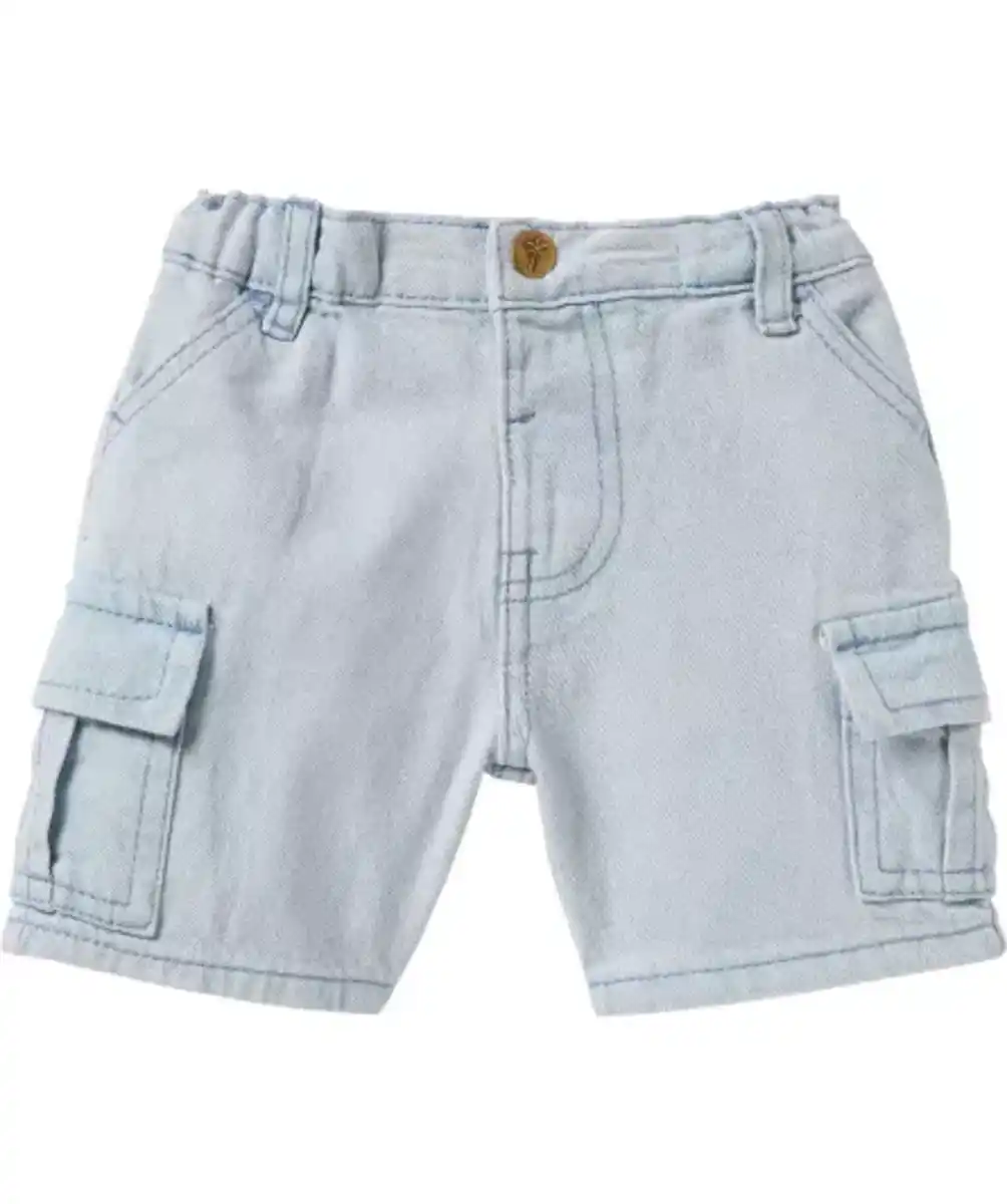 Bild 1 von Weitenverstellbare Cargo-Shorts, jeansblau