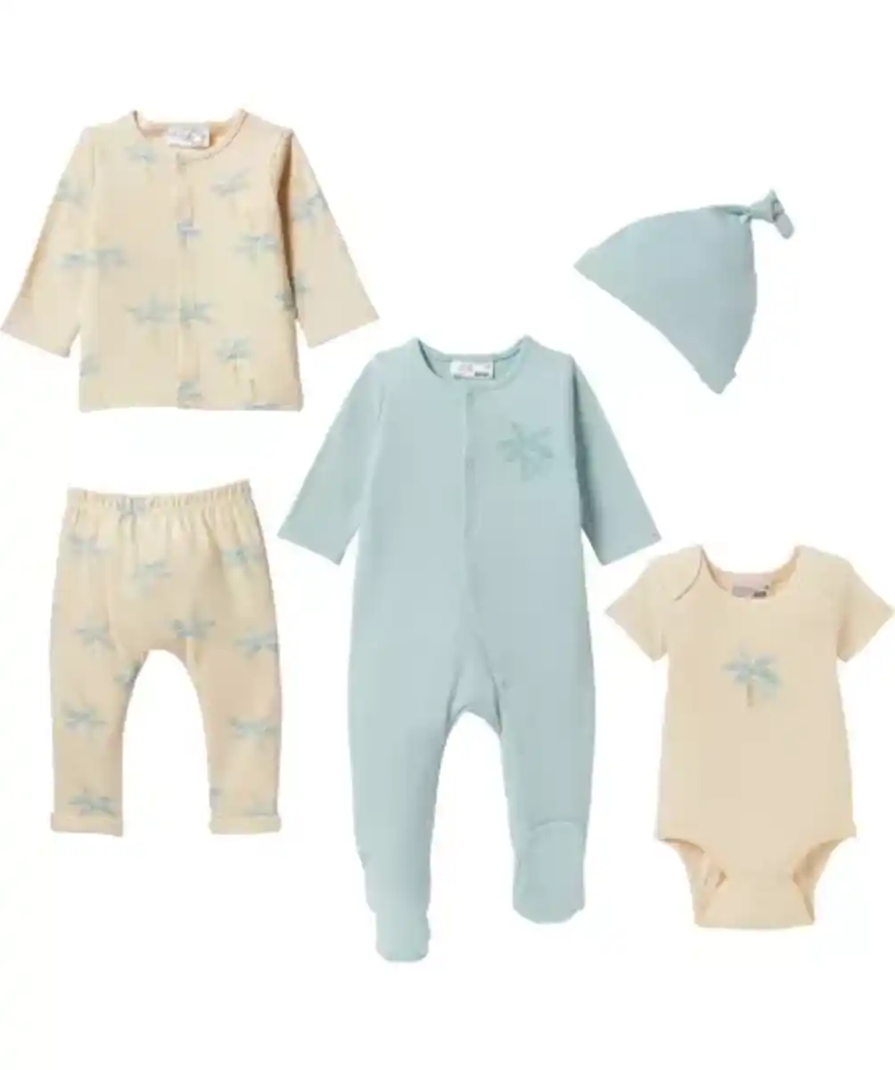 Bild 1 von Newborn Mütze + Body + Strampler + Langarmshirt + Hose, hellblau