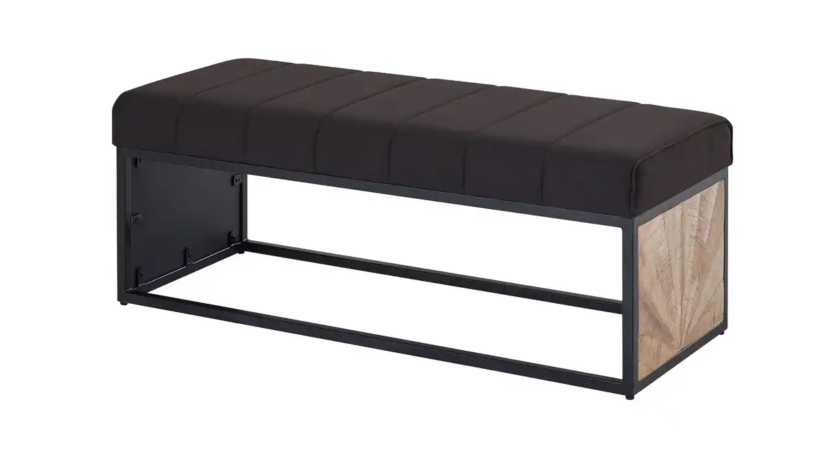 Bild 1 von Sitzbank 105 cm Stoffbezug anthrazit Mango lackiert - MENJA