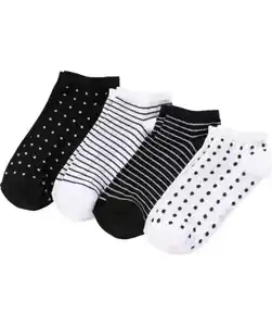 Gemusterte Sneakersocken, schwarz