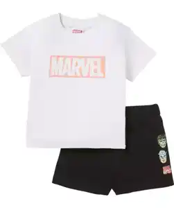 Marvel T-Shirt + Shorts, schwarz