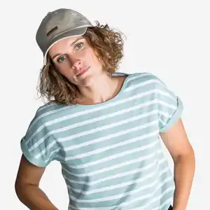 TRIBORD Segelshirt kurzarm Damen 100 weiss/khaki