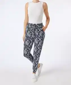 Freizeithose Paisley, blau bedruckt
