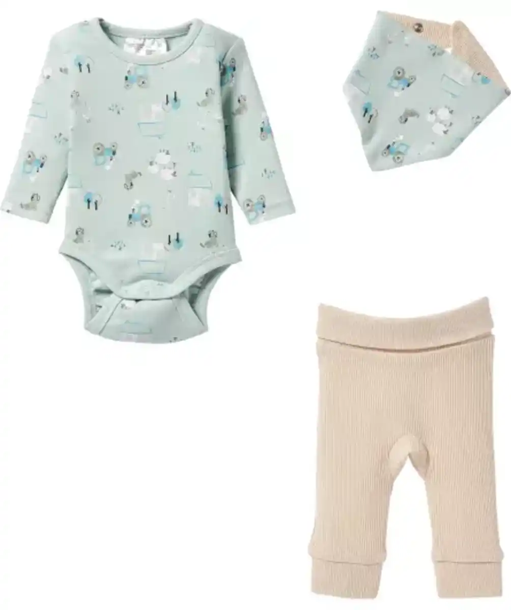 Bild 1 von Newborn Body + Hose + Halstuch, Beige