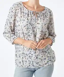 Bluse mit Blumenmuster, Blumendruck