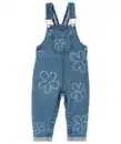 Bild 1 von Jeans-Latzhose mit Blumen, jeansblau