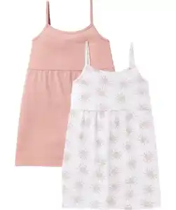 Kleider mit Spaghettiträgern, weiß/rosa