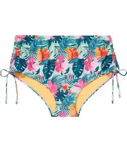 High-waist Bikini-Slip, blau bedruckt