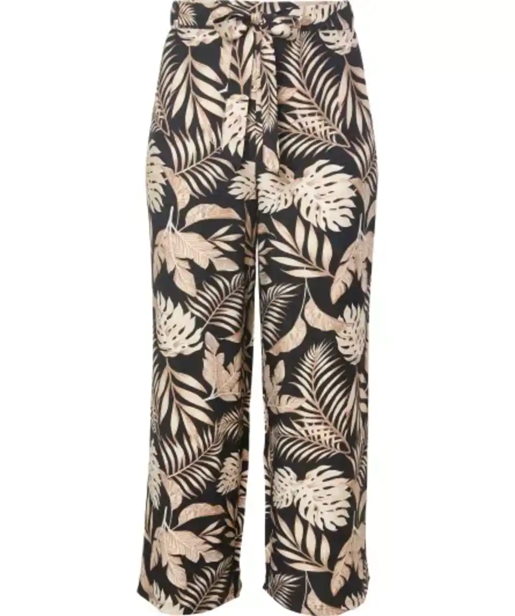 Bild 1 von Stoffhose mit weitem Bein, natur bedruckt