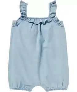 Jumpsuit mit Rüschen, jeansblau hell