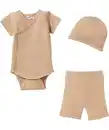 Bild 1 von Newborn Mütze + Wickelbody + Hose, naturfarben