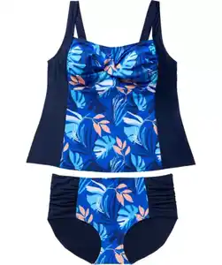 Floraler Tankini, blau bedruckt
