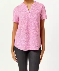Geblümte Bluse in Pink, pink bedruckt