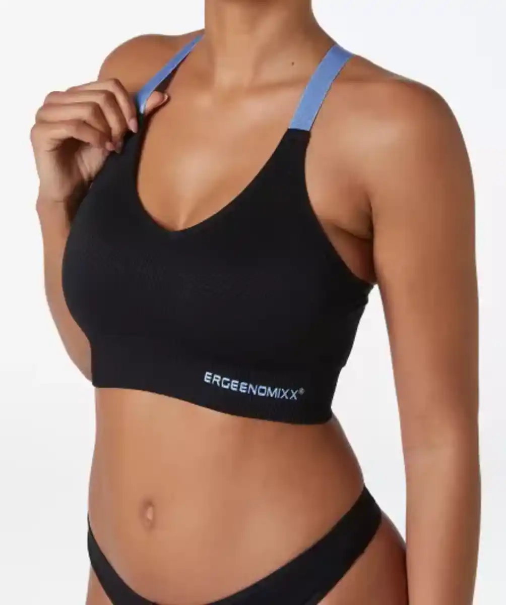 Bild 1 von Strukturiertes Sport-Bustier, schwarz