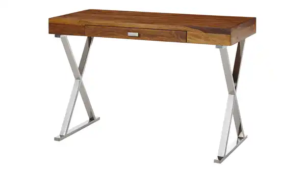 Bild 1 von Schreibtisch mit Schublade Sheesham massiv - 120 cm - SOLVIG