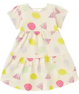 Kleid mit Früchten, rosa