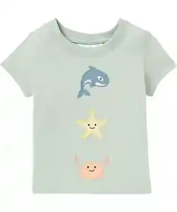 T-Shirt mit Meerestieren, hellgrün