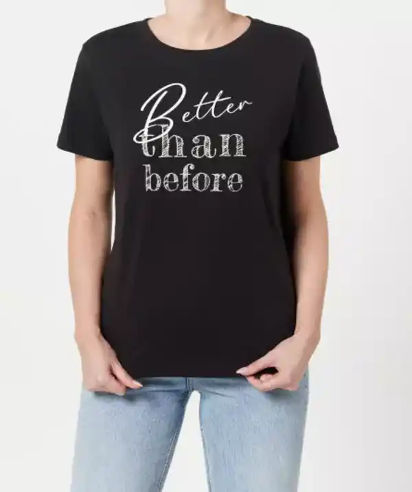 Bild 1 von T-Shirt mit Schriftzug, schwarz