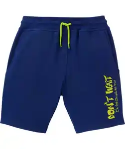 Sweatshorts mit Schriftzug, indigo blau