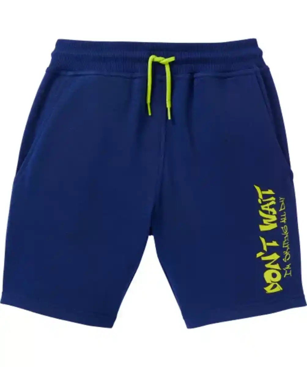 Bild 1 von Sweatshorts mit Schriftzug, indigo blau