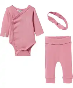 Newborn Stirnband + Wickelbody + Hose, altrosa