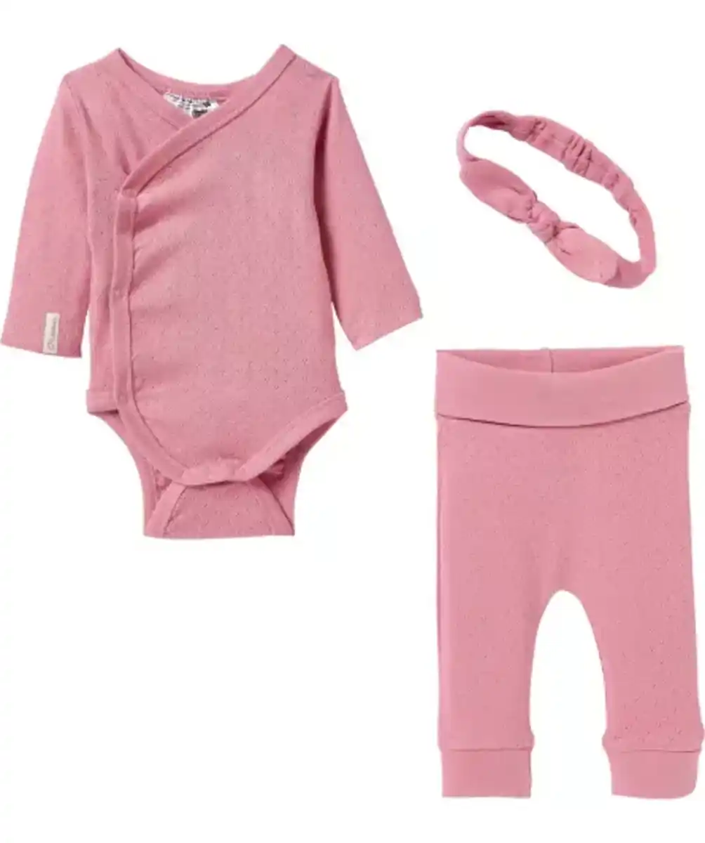 Bild 1 von Newborn Stirnband + Wickelbody + Hose, altrosa