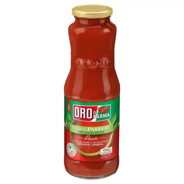 Bild 1 von ORO DI PARMA 700 g, passierte Tomaten Basilikum