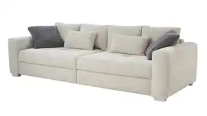 Big Sofa Cord mit Federkern beige 287 cm - MARA