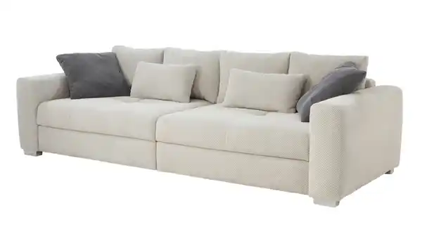 Bild 1 von Big Sofa Cord mit Federkern beige 287 cm - MARA