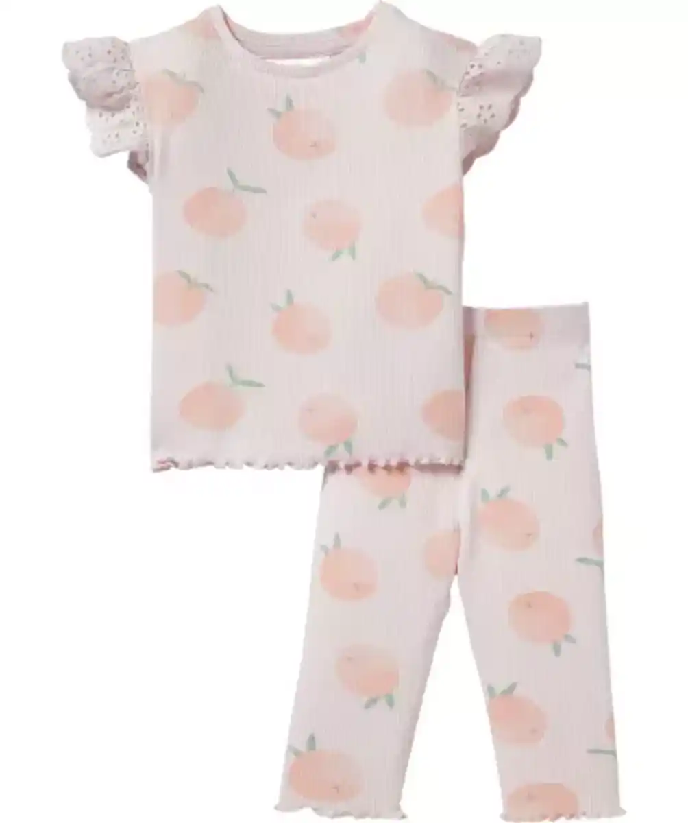 Bild 1 von Newborn T-Shirt und Leggings Orangen, helllila