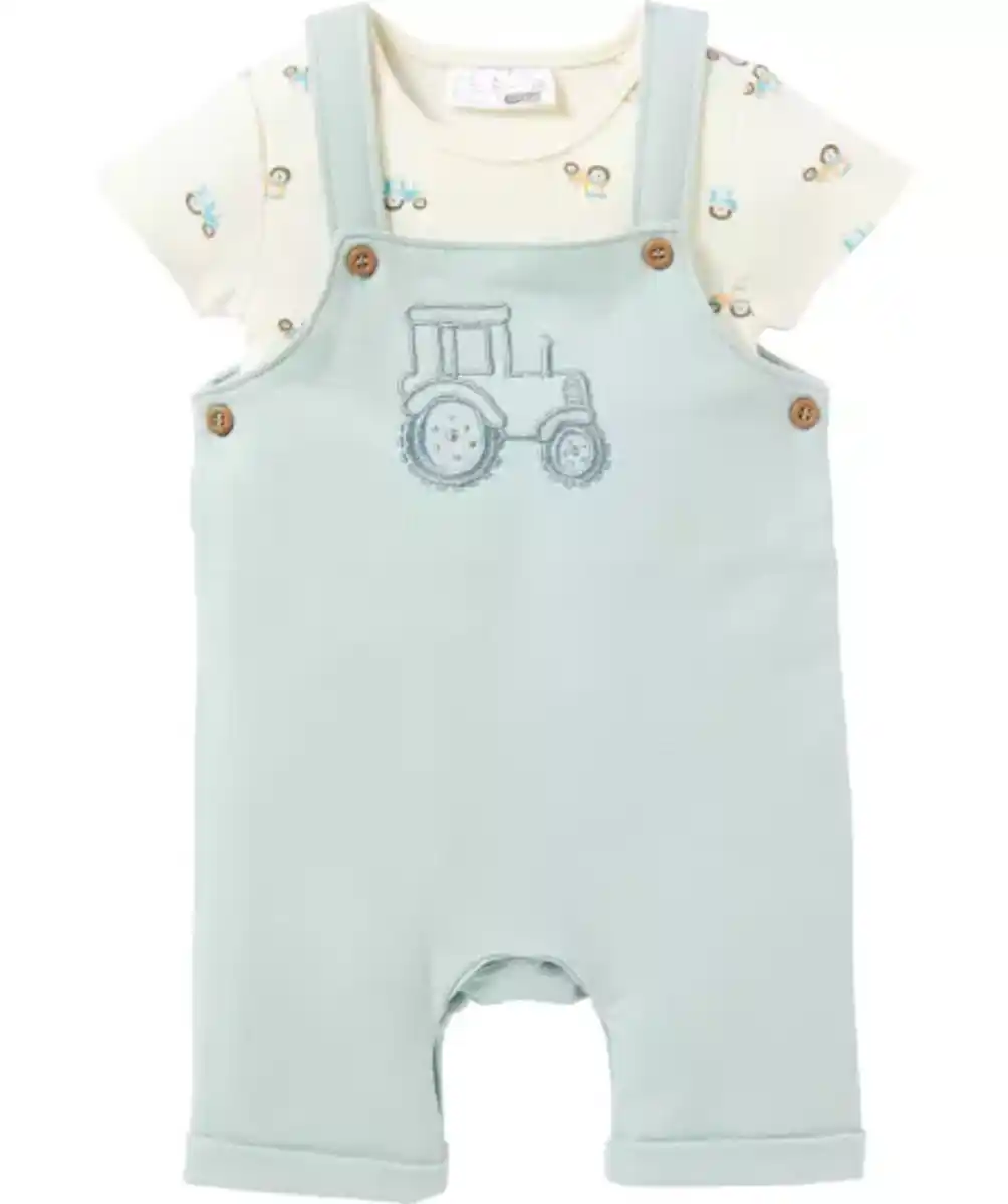 Bild 1 von Newborn Body + Latzhose, dukeltürkis