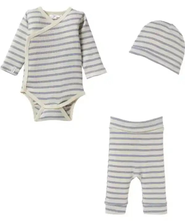 Bild 1 von Newborn Mütze + Wickelbody + Hose, hellblau