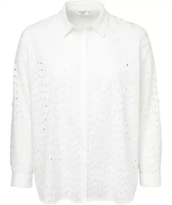 Bild 1 von Bluse mit Lochstickereien, weiß