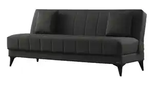 Einzelsofa 3-Sitzer grau Schlaffunktion Bettkasten 192 cm - ACTION