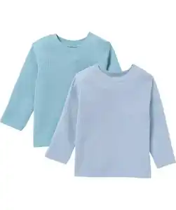 Langarmshirts aus Baumwolle, hellblau