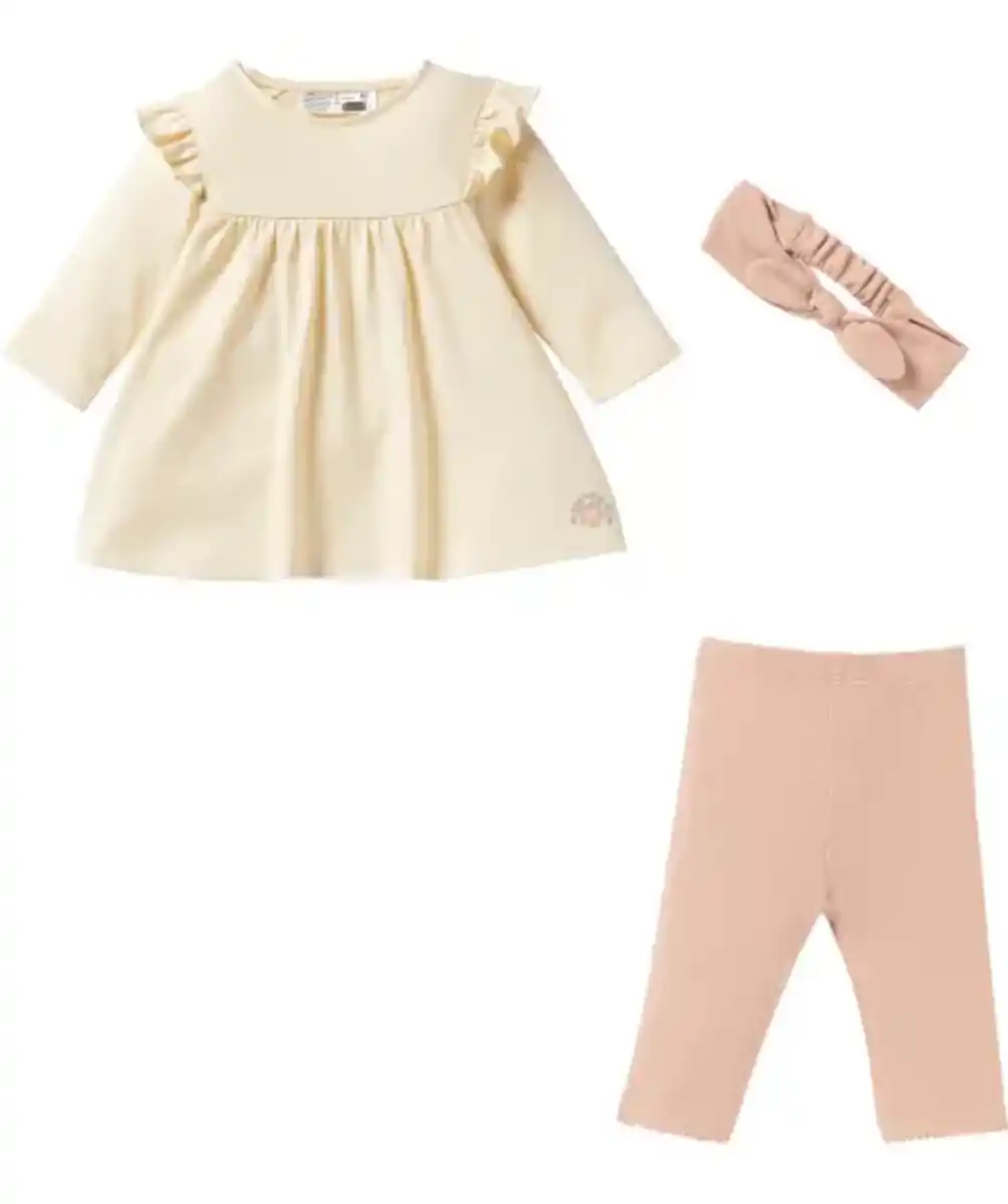 Bild 1 von Newborn Haarband + Langarmshirt + Leggings, rosa