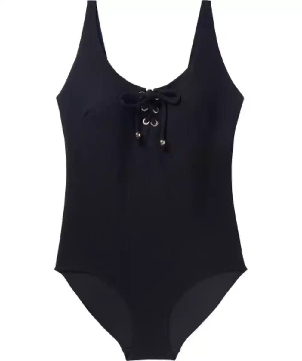 Bild 1 von Badeanzug mit Schnürung, schwarz