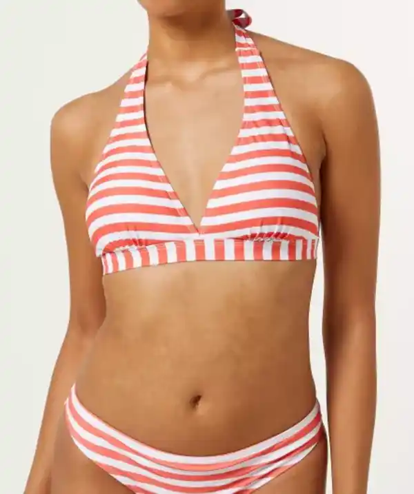 Bild 1 von Triangel-Bikini-Oberteil, Koralle gestreift