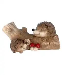 Deko-Igel auf Stamm, braun