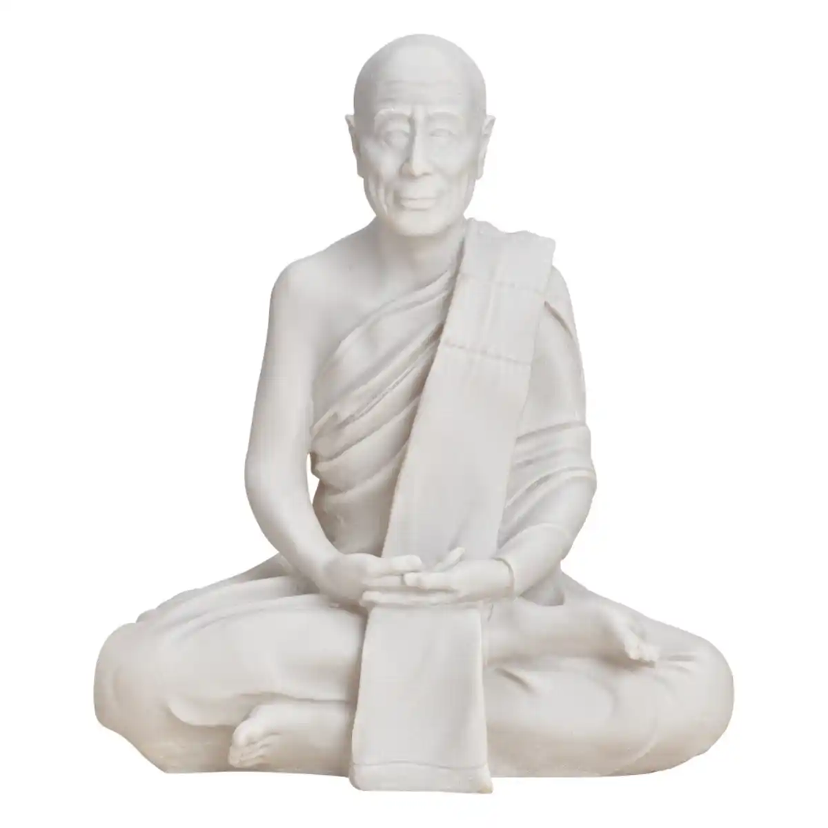Bild 1 von Dekofigur Mönch 30 cm sitzend aus Polyresin in weiß, bemalbar