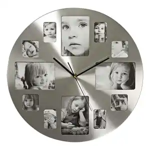 Nedis Wanduhr mit Fotorahmen Ø 40 cm Silber