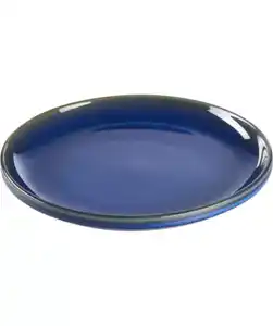 Lasierter Dessertteller, blau