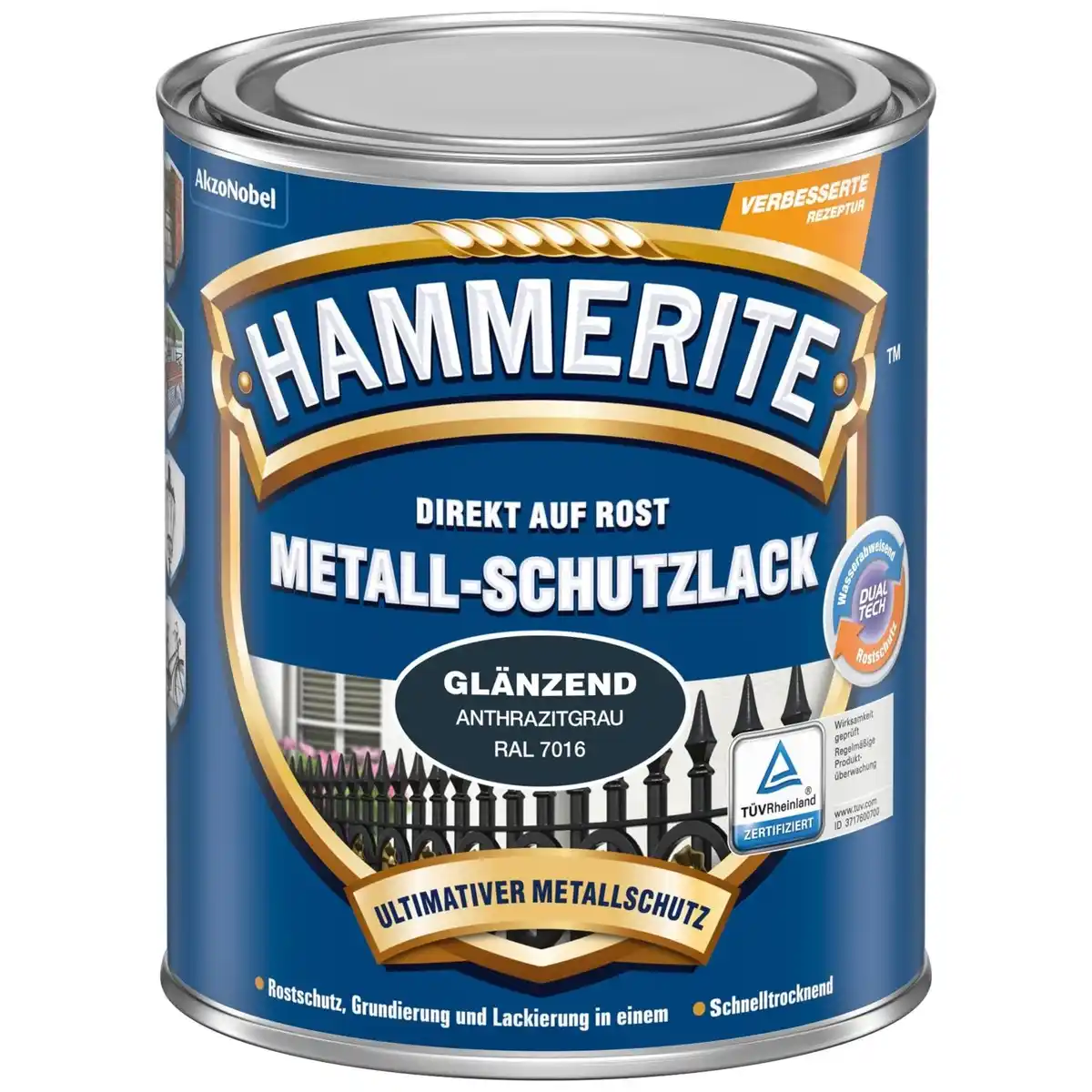 Bild 1 von HAMMERITE Schutzlack, anthrazitgrau (RAL 7016), glänzend