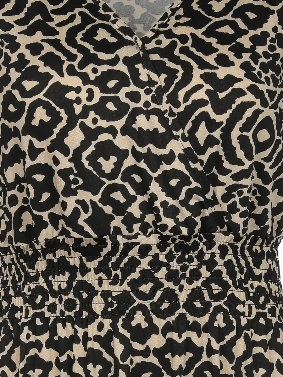 Bild 3 von Damen Jerseykleid mit Blätterprint allover Schwarz