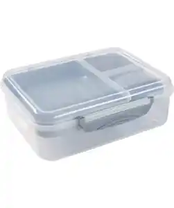 Lunchbox mit 3 Fächern, grau