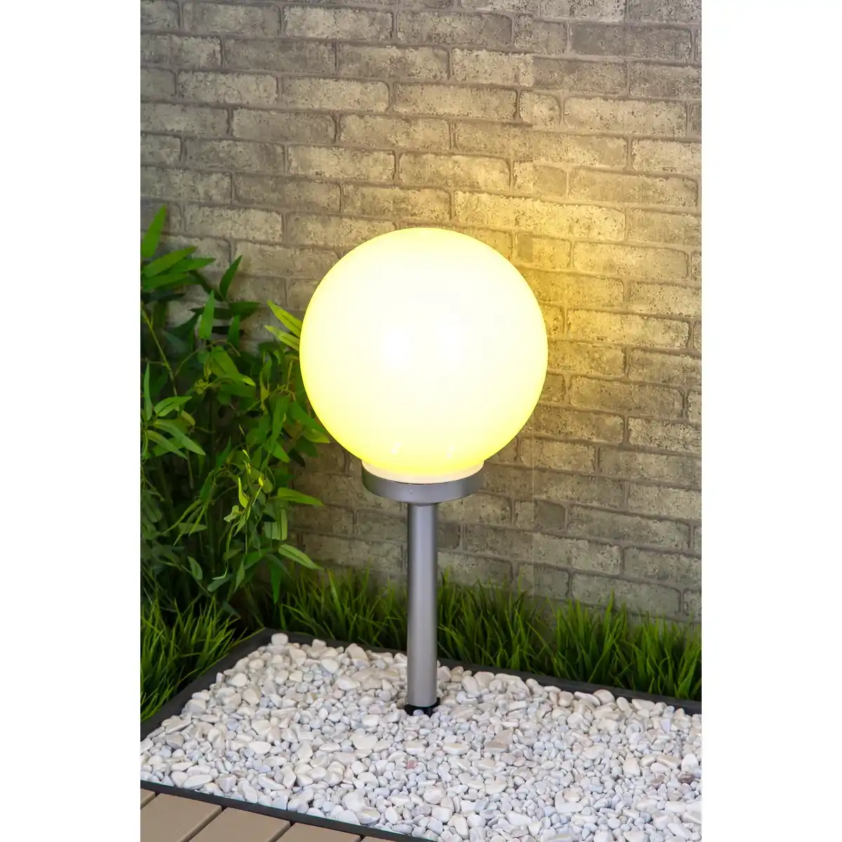 Bild 1 von CASAYA LED-Solarkugelleuchte »Marla«, 25x61 cm(ØxH), warmweiß, weiß/silber