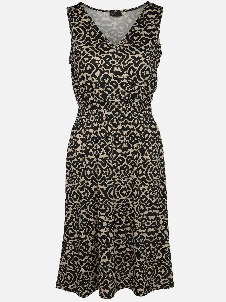 Bild 1 von Damen Jerseykleid mit Blätterprint allover Schwarz