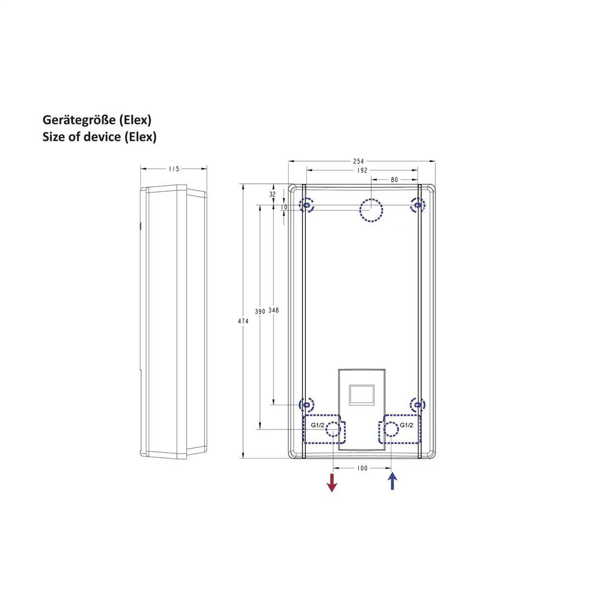 Bild 3 von Thermoflow Durchlauferhitzer, BxHxT: 25,5 x 47,2 x 11,5 cm, 18 kW