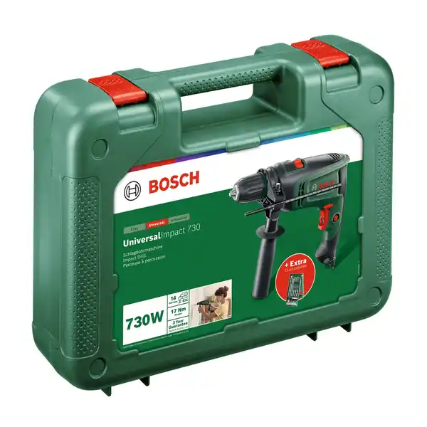 Bild 4 von BOSCH HOME & GARDEN Schlagbohrmaschine »UniversalImpact«, 730 W, 15-teilig, leicht + kompakt
